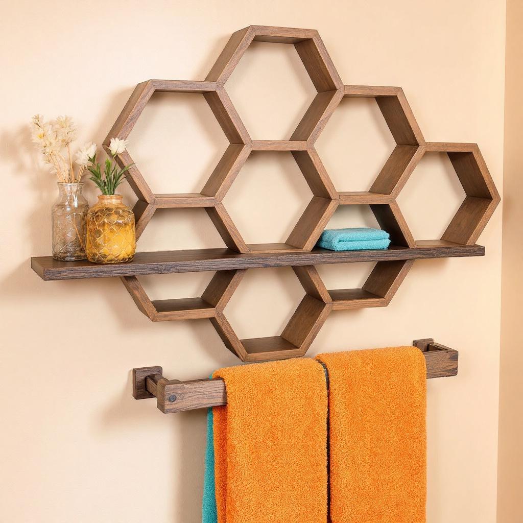 honeycomb and towel rack